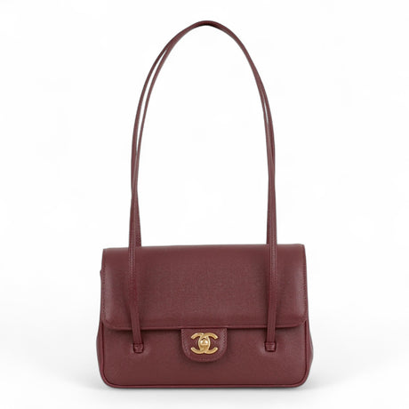 CHANEL SS26 SMALL PREPPY COCO FLAP MAROON CAVIAR GOLD HARDWARE WOMEN BAG 