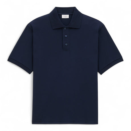 SAINT LAURENT CASSANDRE IN PIQUE MEN BLUE POLO SHIRT