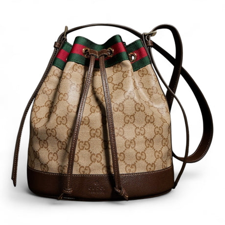 GUCCI SMALL VENICE WOMEN BEIGE BUCKET BAG