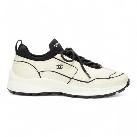 CHANEL CALFSKIN & MIXED FIBERS WOMEN WHITE SNEAKERS