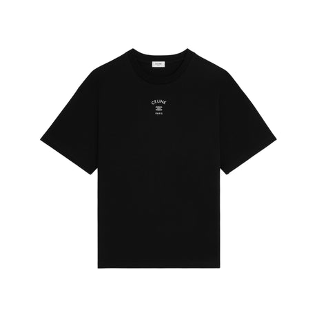 CELINE IN COTTON JERSEY MEN BLACK T-SHIRT