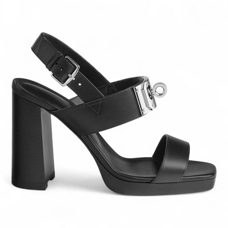 HERMES ILONA 90 WOMEN BLACK SANDALES