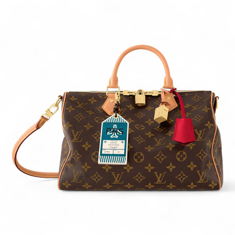 LOUIS VUITTON SPEEDY SOFT 30 CRAFTY WOMEN BROWN BAG 