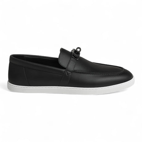 HERMES CALFSKIN MEN BLACK MIND LOAFER