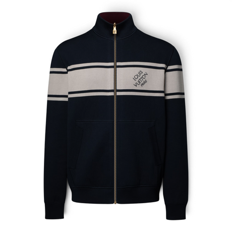 LOUIS VUITTON DOUBLE FACE REVERSIBLE JACQUARD TRACK TOP MEN BLACK JACKET