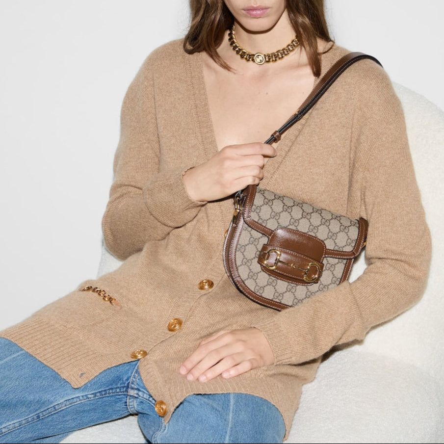 GUCCI HORSEBIT 1955 MINI ROUNDED BEIGE BAG – e-Outlet