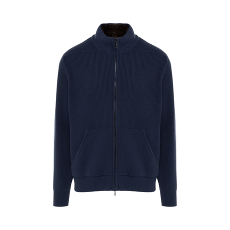 LORO PIANA CARDIGAN FROM CASHMERE MEN BLUE SWEATER