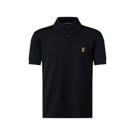 LOUIS VUITTON SHORT-SLEEVED POLO SHIRT WITH SIGNATURE MEN BLACK