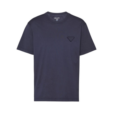 PRADA COTTON T POLO MEN BLUE T-SHIRT