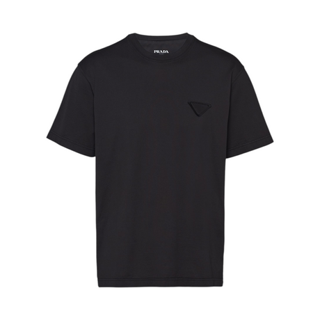 PRADA COTTON T POLO MEN BLACK T-SHIRT