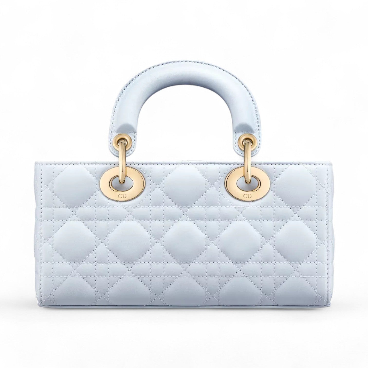DIOR CANNAGE LAMBSKIN SMALL LADY D-JOY LIGHT BLUE BAG