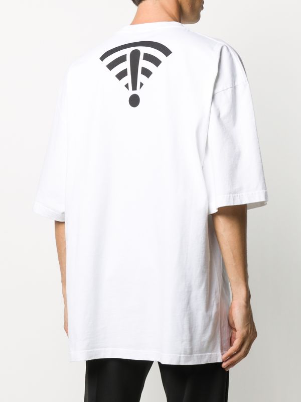 BALENCIAGA ARROW PRINT OVERSIZE WHITE T-SHIRT (6307199615127)