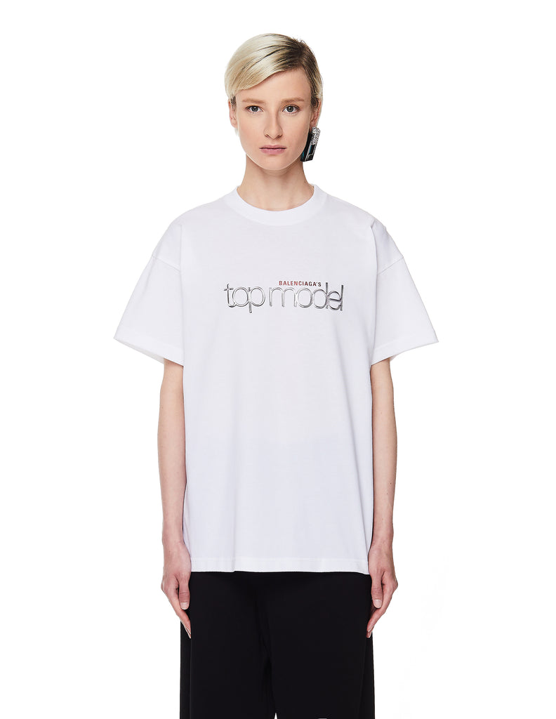 BALENCIAGA TOP MODEL WHITE T-SHIRT (6539243192471)