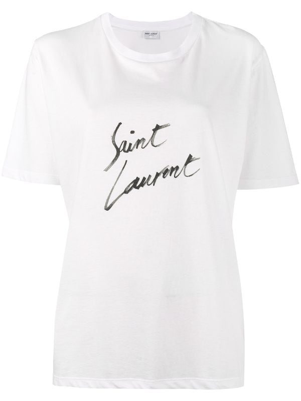 SAINT LAURENT SIGNATURE WHITE T-SHIRT (6539439833239)