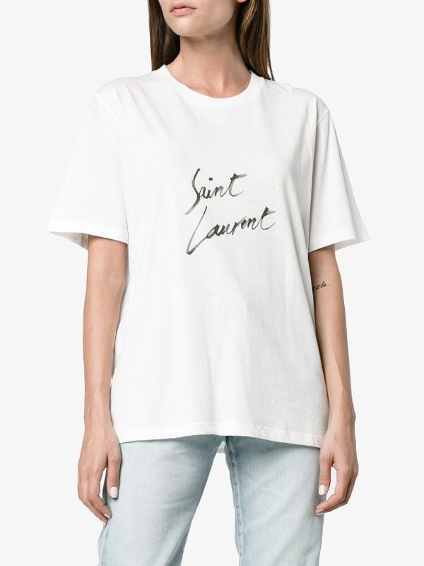 SAINT LAURENT SIGNATURE WHITE T-SHIRT (6539439833239)