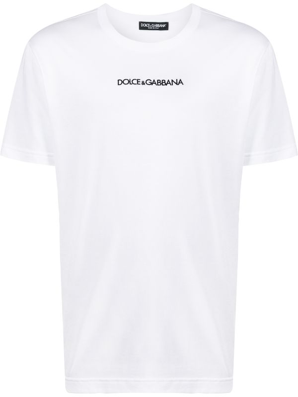 DOLCE & GABBANA EMBROIDERED LOGO WHITE T-SHIRT (6539184406679)