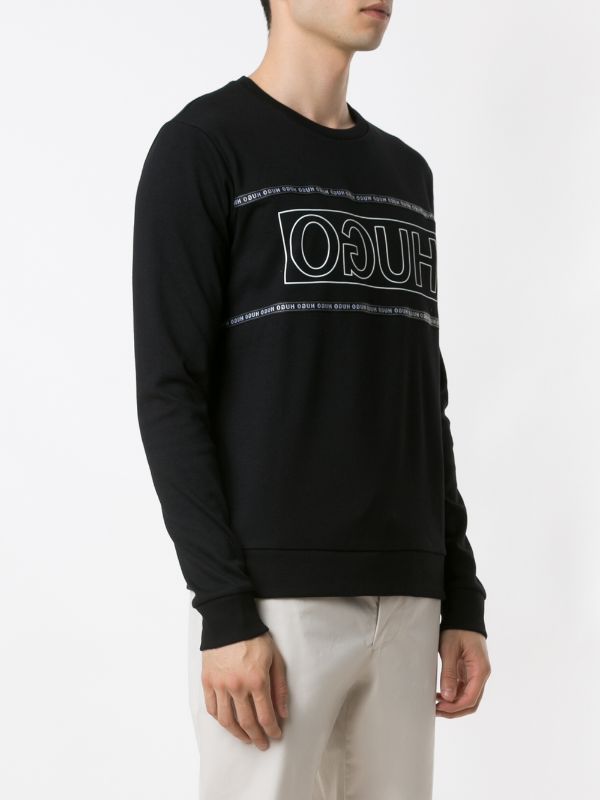 HUGO BOSS GOLD LOGO BLACK SWEATSHIRT (6415863546007)