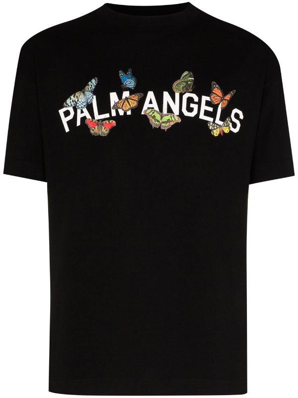 PALM ANGELS BUTTERFLY COLLEGE BLACK T-SHIRT (6421953904791)