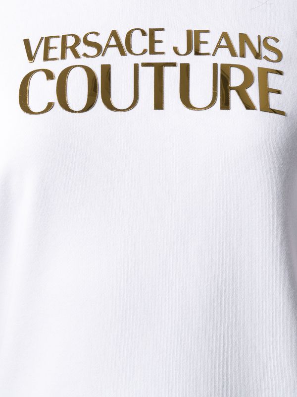 VERSACE JEANS COUTURE GOLD LOGO WHITE HOODIE (6422524625047)