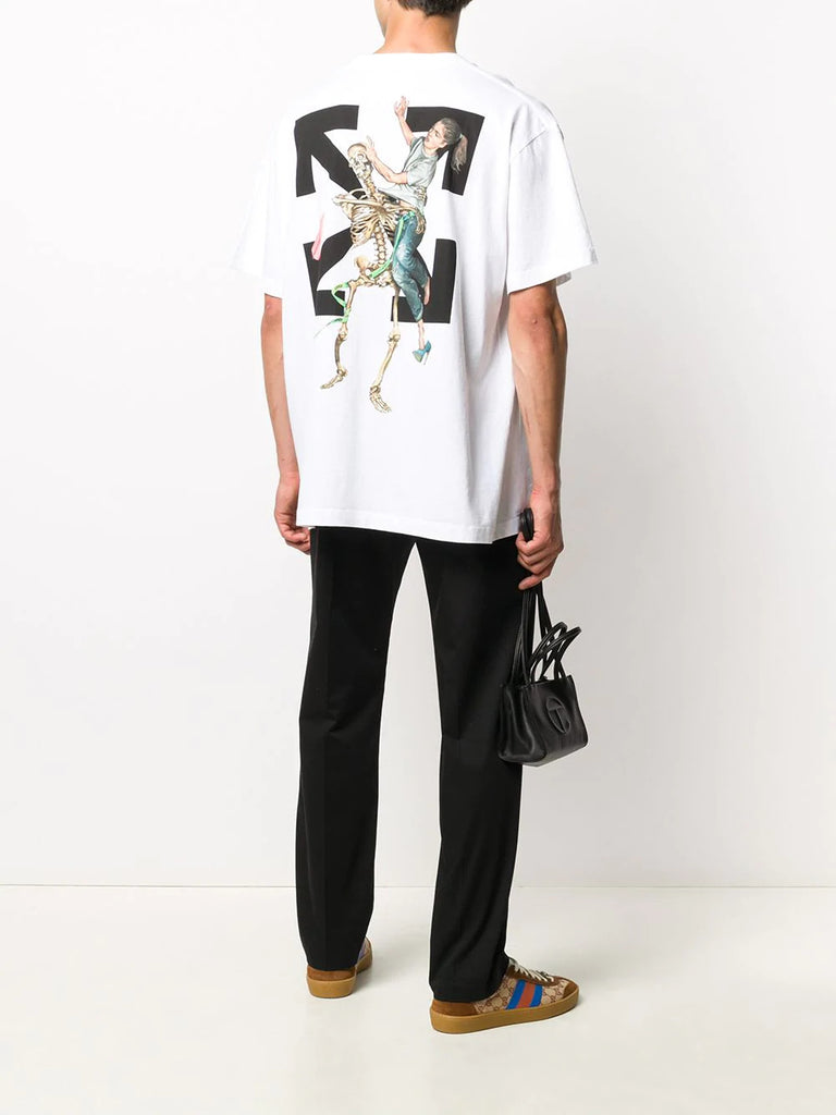 OFF WHITE PASCAL SKELETON PRINT OVERSIZE WHITE T-SHIRT (6346629415063)