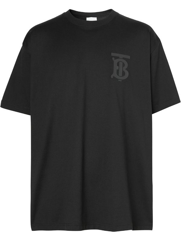 BURBERRY TB DARK LOGO BLACK T-SHIRT (6539483185303)