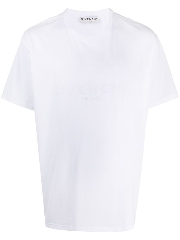 GIVENCHY EMBROIDERED LOGO WHITE T-SHIRT (6539383341207)