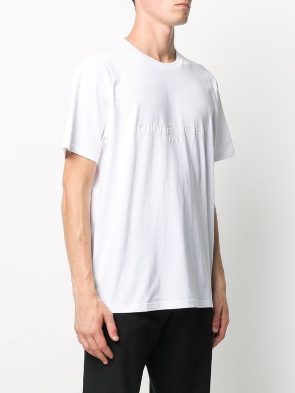 GIVENCHY EMBROIDERED LOGO WHITE T-SHIRT (6539383341207)