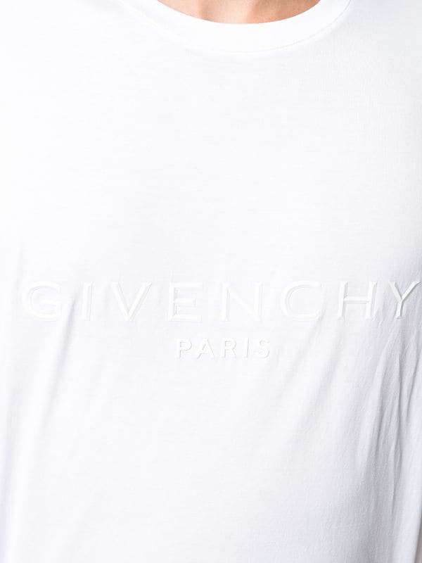 GIVENCHY EMBROIDERED LOGO WHITE T-SHIRT (6539383341207)