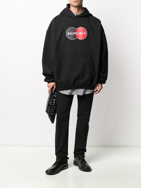 BALENCIAGA CREDIT CARD OVERSIZE BLACK HOODIE (6268816949399)