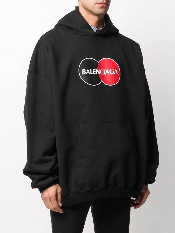 BALENCIAGA CREDIT CARD OVERSIZE BLACK HOODIE (6268816949399)