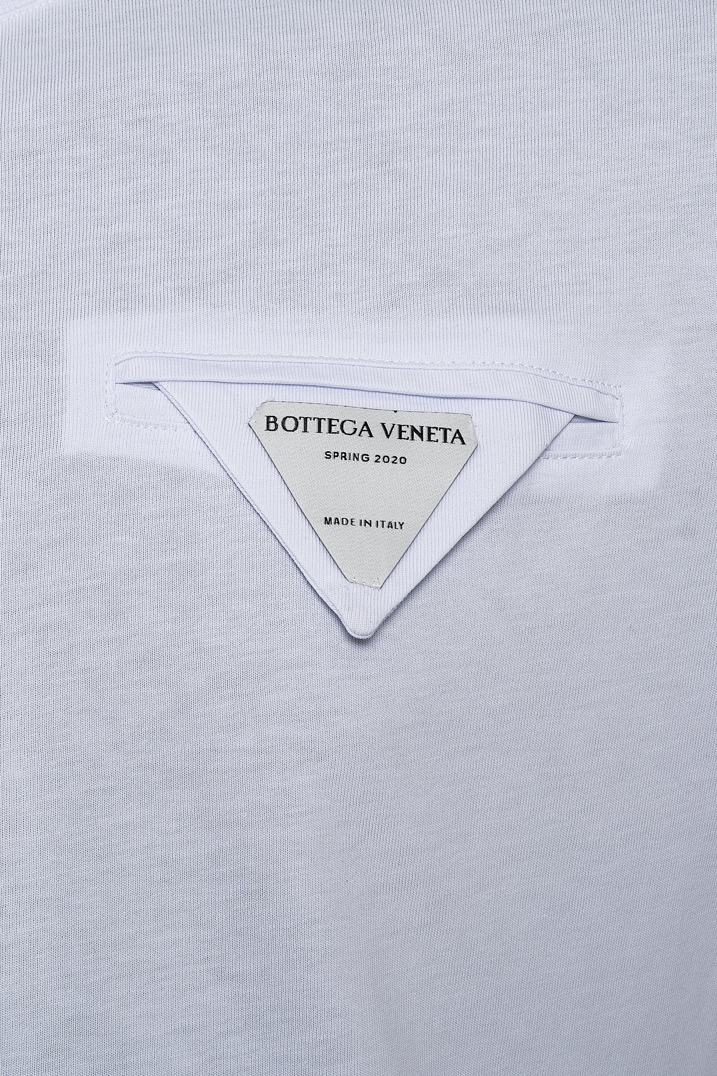 BOTTEGA VENETA SPRING 2020 LOGO PATCH WHITE T-SHIRT