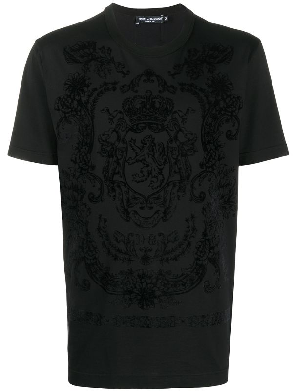 DOLCE & GABBANA à motifs en jacquard BLACK T-SHIRT (6288658038935)