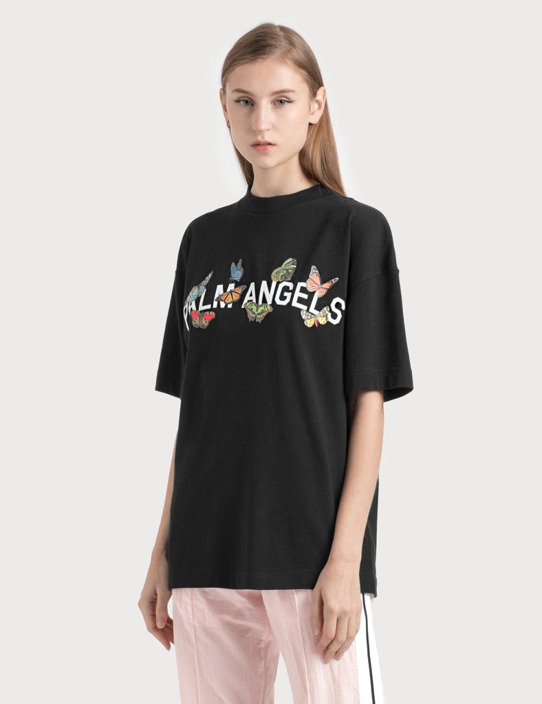 PALM ANGELS BUTTERFLY COLLEGE BLACK T-SHIRT (6421953904791)