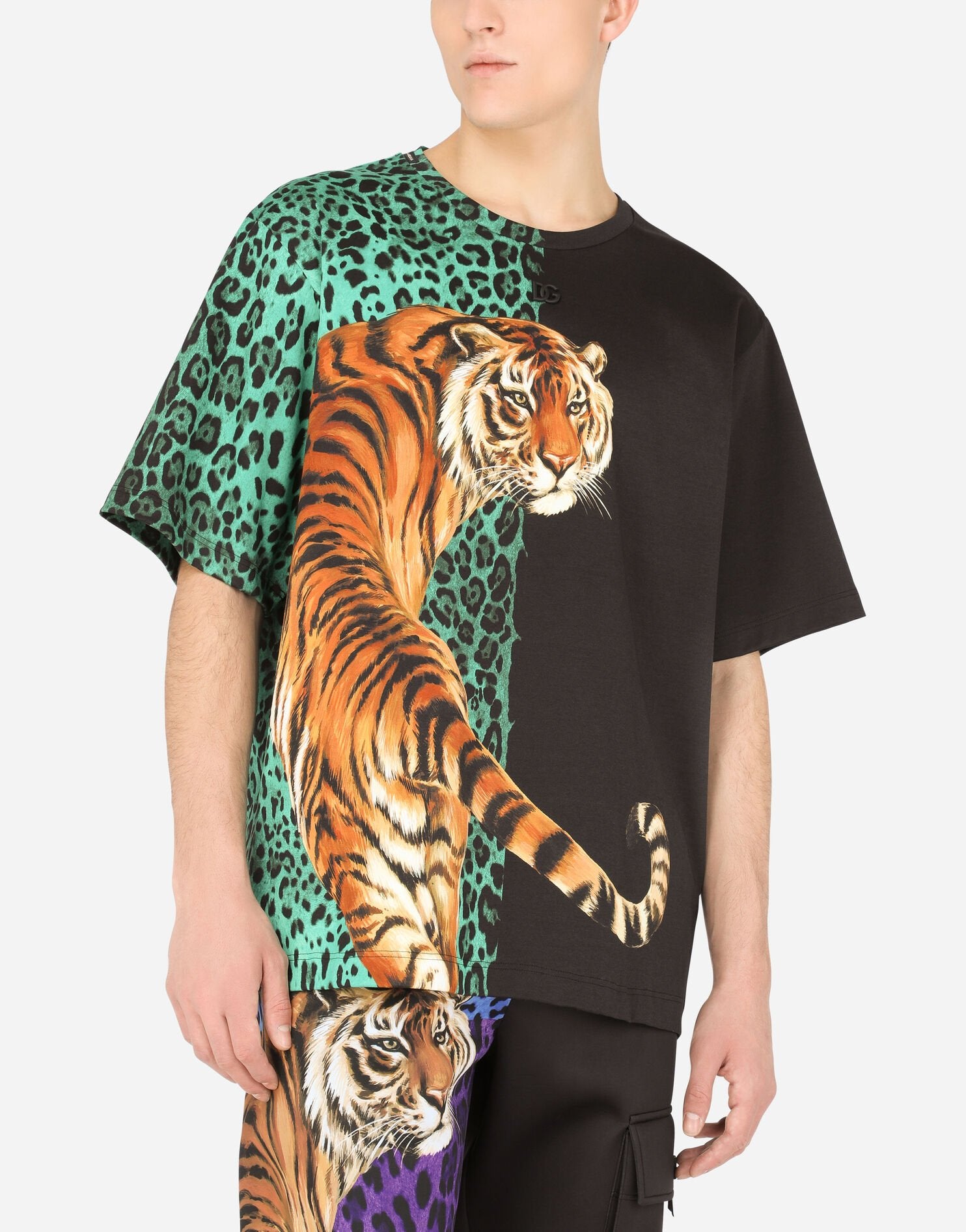 Dolce & Gabbana Jersey T-shirt With Tiger Print for Men