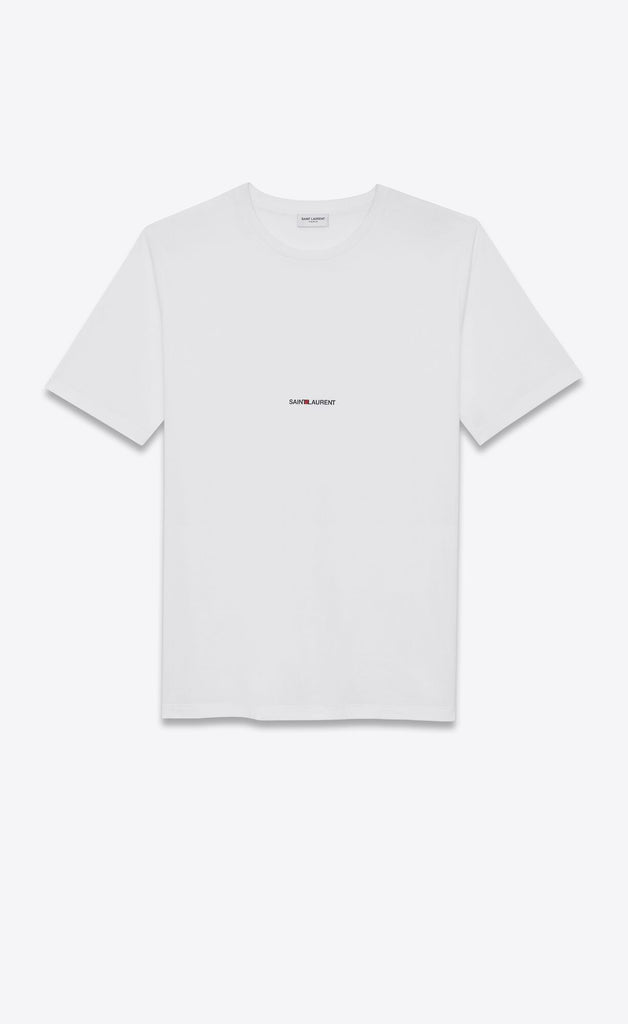 SAINT LAURENT LOGO WHITE T-SHIRT (6421985853591)