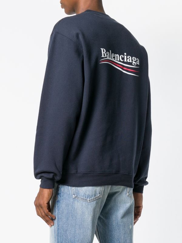 BALENCIAGA POLITICAL LOGO NAVY SWEATSHIRT (6268883861655)