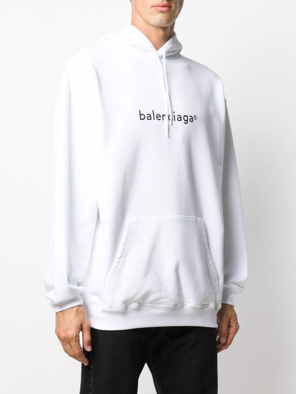 BALENCIAGA COPYRIGHT LOGO OVERSIZE WHITE HOODIE (6268815343767)