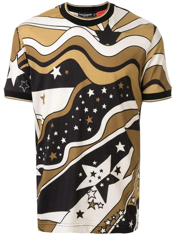 DOLCE & GABBANA STAR AND COMET PRINT T-SHIRT (6288359260311)