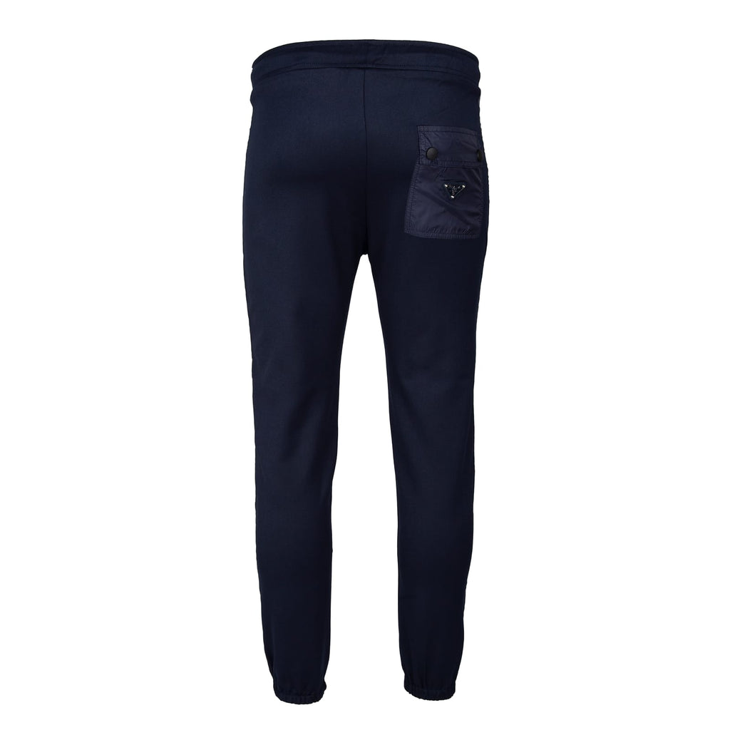 PRADA METAL PATCH LOGO DARK BLUE TRACK PANTS (6383301427351)