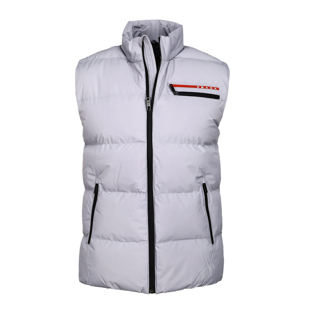 PRADA RED PATCH LOGO GREY VEST (6365925048471)