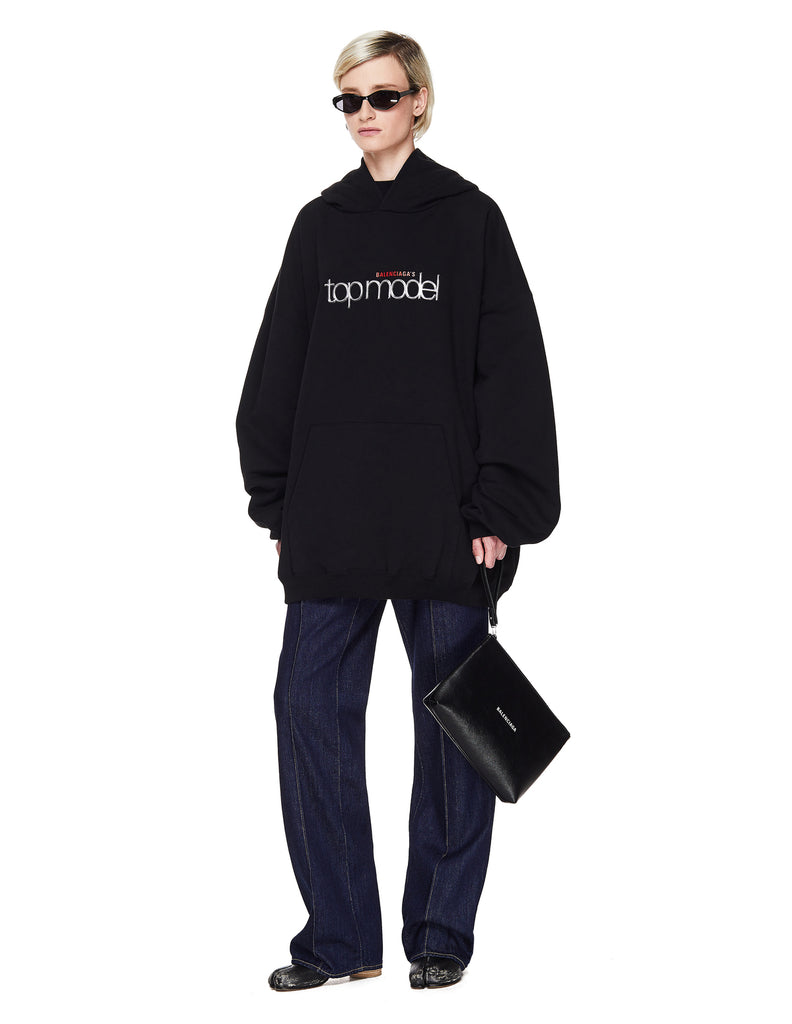 BALENCIAGA TOP MODEL BLACK HOODIE (6307325018263)