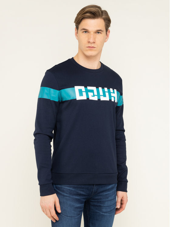 HUGO BOSS LOGO DARK BLUE SWEATSHIRT (6415867117719)