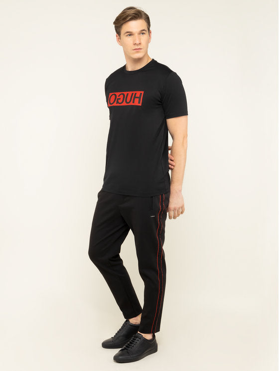 HUGO BOSS PATCH LOGO BLACK T-SHIRT (6415833399447)