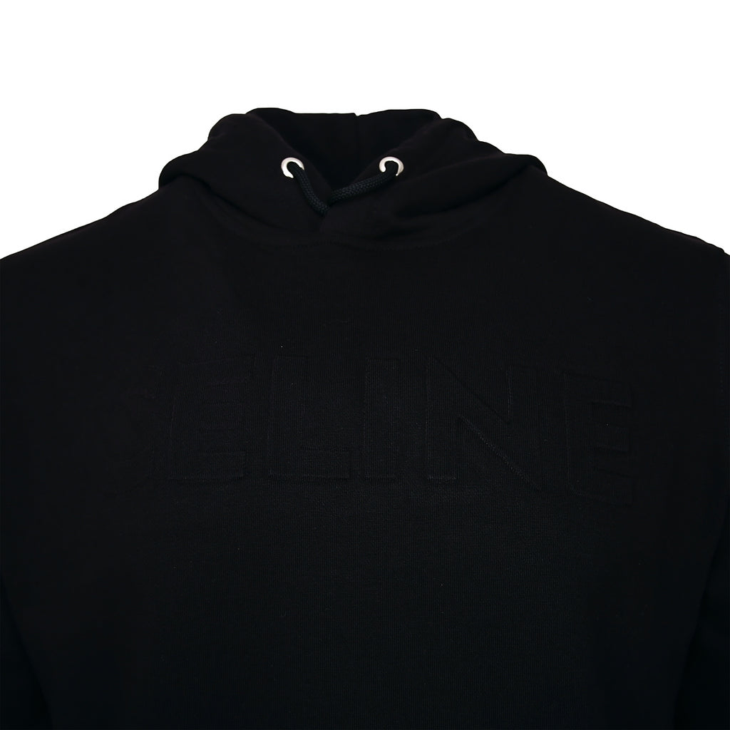 CELINE EMBOSSED LOGO BLACK HOODIE (6405003640983)