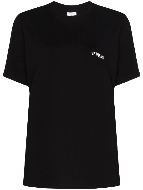 VETEMENTS PRINT LOGO OVERSIZE BLACK T-SHIRT (6402351104151)