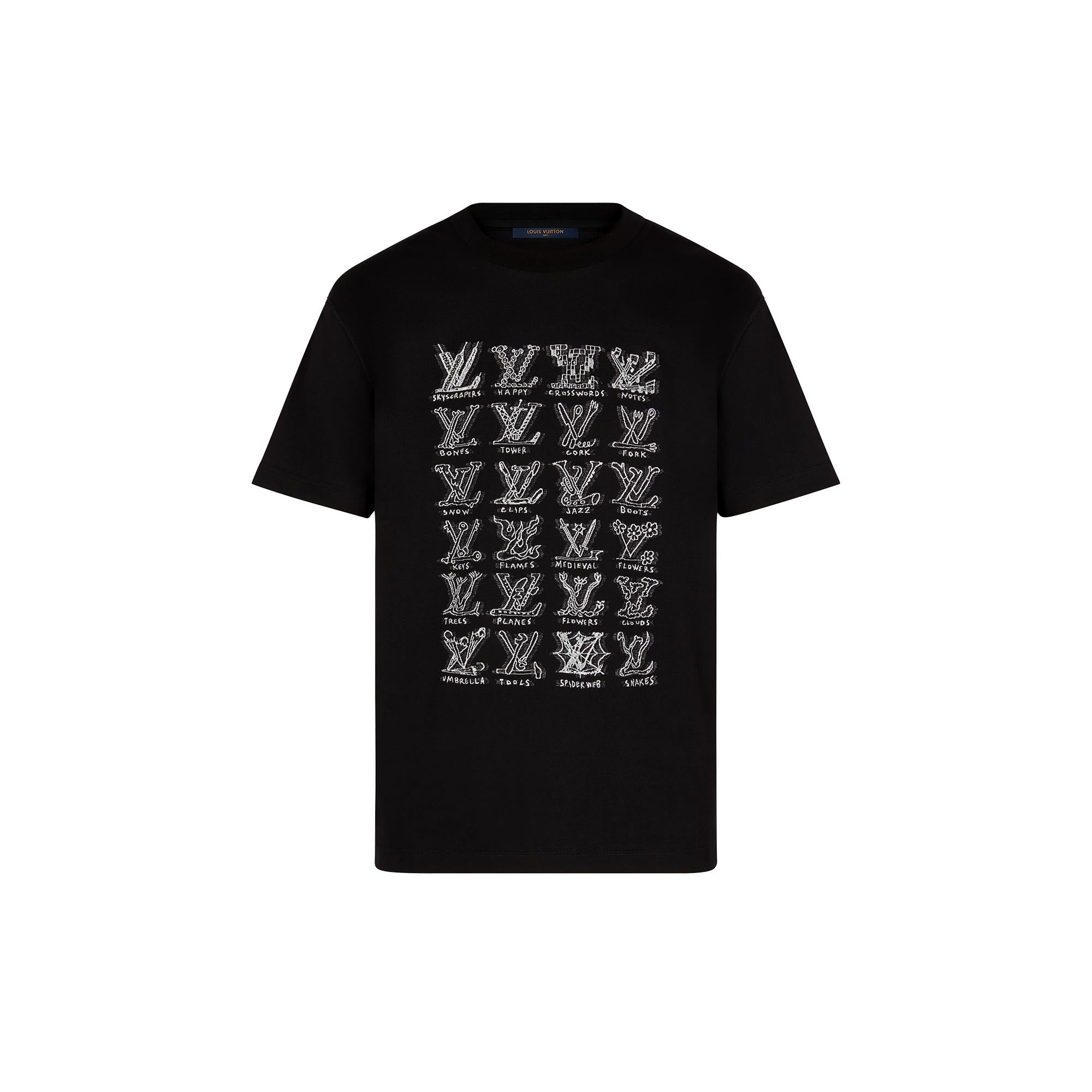 Louis Vuitton Black White Twist Lv Logo Tee Shirt ref.578439 - Joli Closet