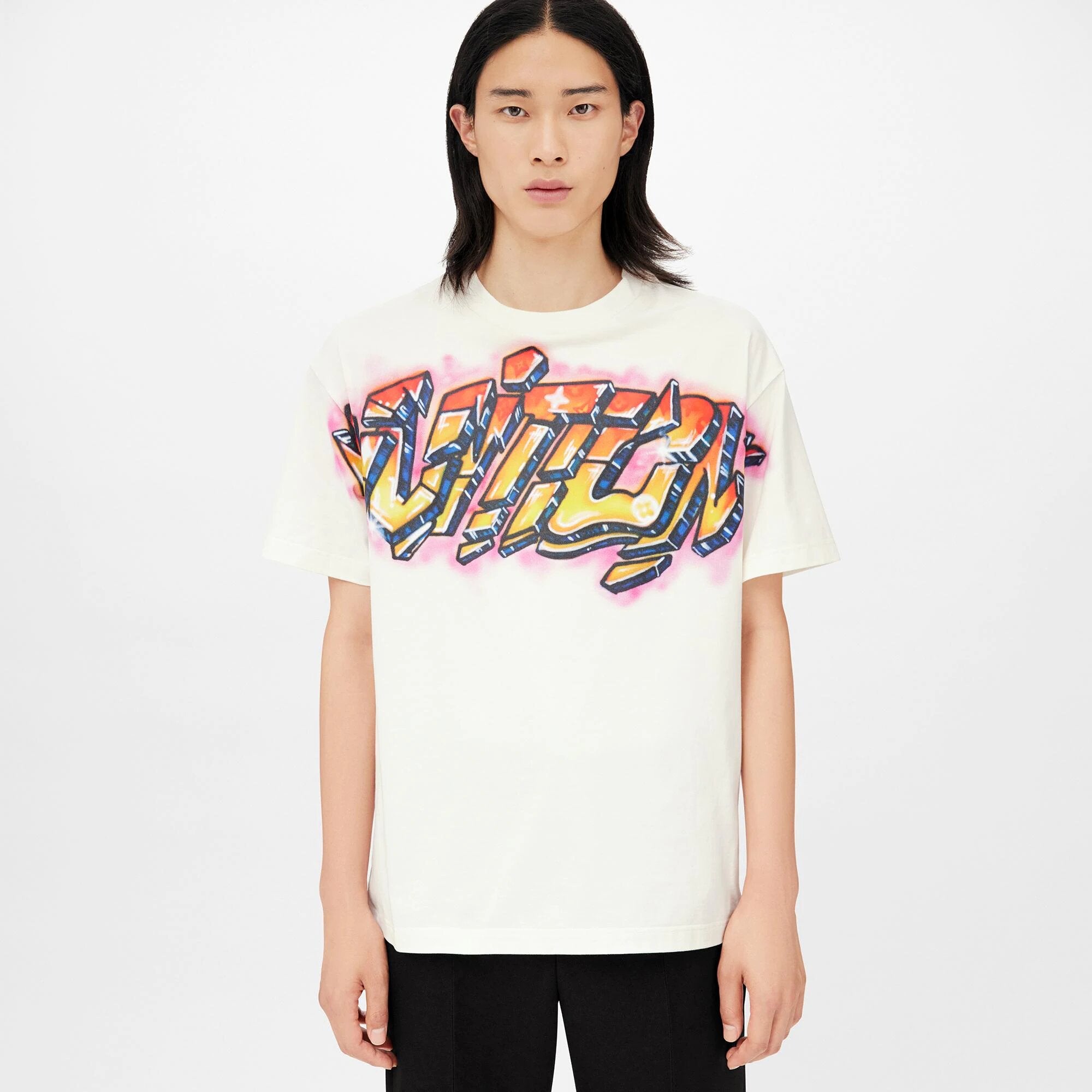 Louis Vuitton Graffiti TShirt Mens Fashion Tops  Sets Tshirts  Polo  Shirts on Carousell